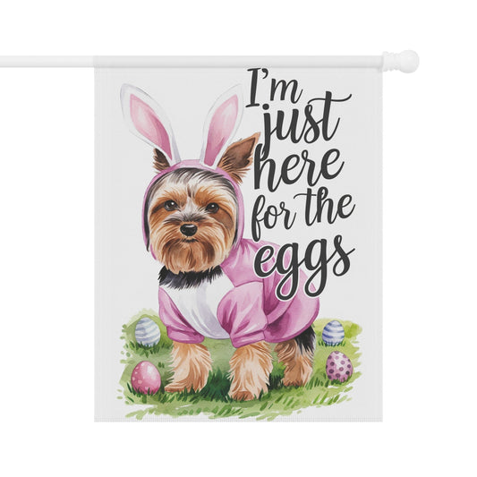 Printify Home Decor 24.5'' × 32'' Easter Yorkie Yorkshire Terrier Garden Flag, Dog Front Yard Spring Decor, Housewarming