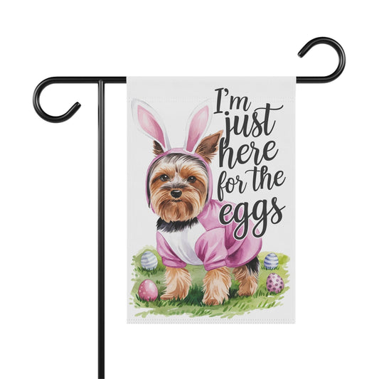 Printify Home Decor 12'' × 18'' Easter Yorkie Yorkshire Terrier Garden Flag, Dog Front Yard Spring Decor, Housewarming