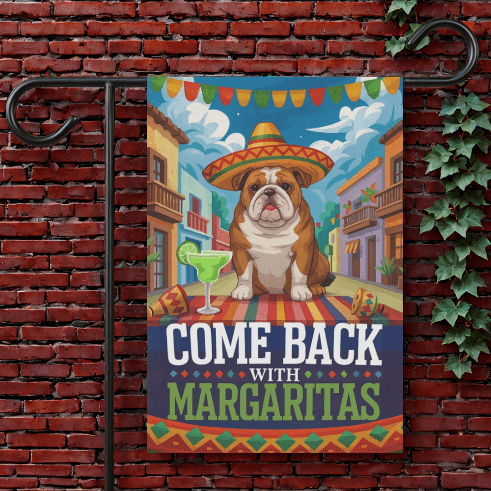 Printify Garden Flag 12'' × 18'' English Bulldog Cinco de Mayo Garden Flag