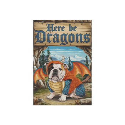 Printify Home Decor English Bulldog Dog Dragon Garden Flag, Pet Adventure, Yard Spring Decor, Housewarming Halloween