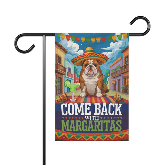 Printify Home Decor 12'' × 18'' English Bulldog Dog Garden Flag, Cinco de Mayo Fiesta, Margarita Drinking Decor, Front Yard Spring Gardener Gift