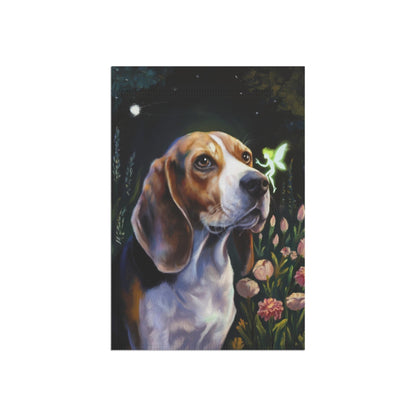 Printify Home Decor Fairies Garden Banner, Beagle Hound Flag, Housewarming Yard Sign, Moving Gift