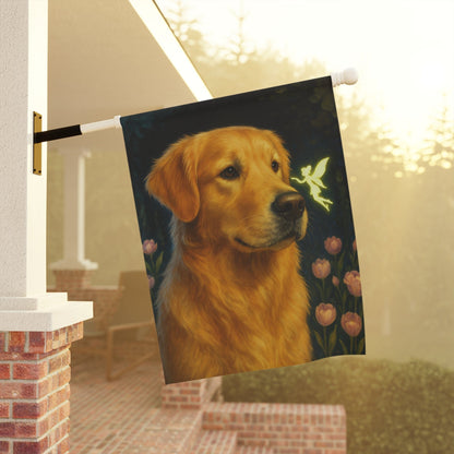Fairy Garden Golden Retriever Garden Flag