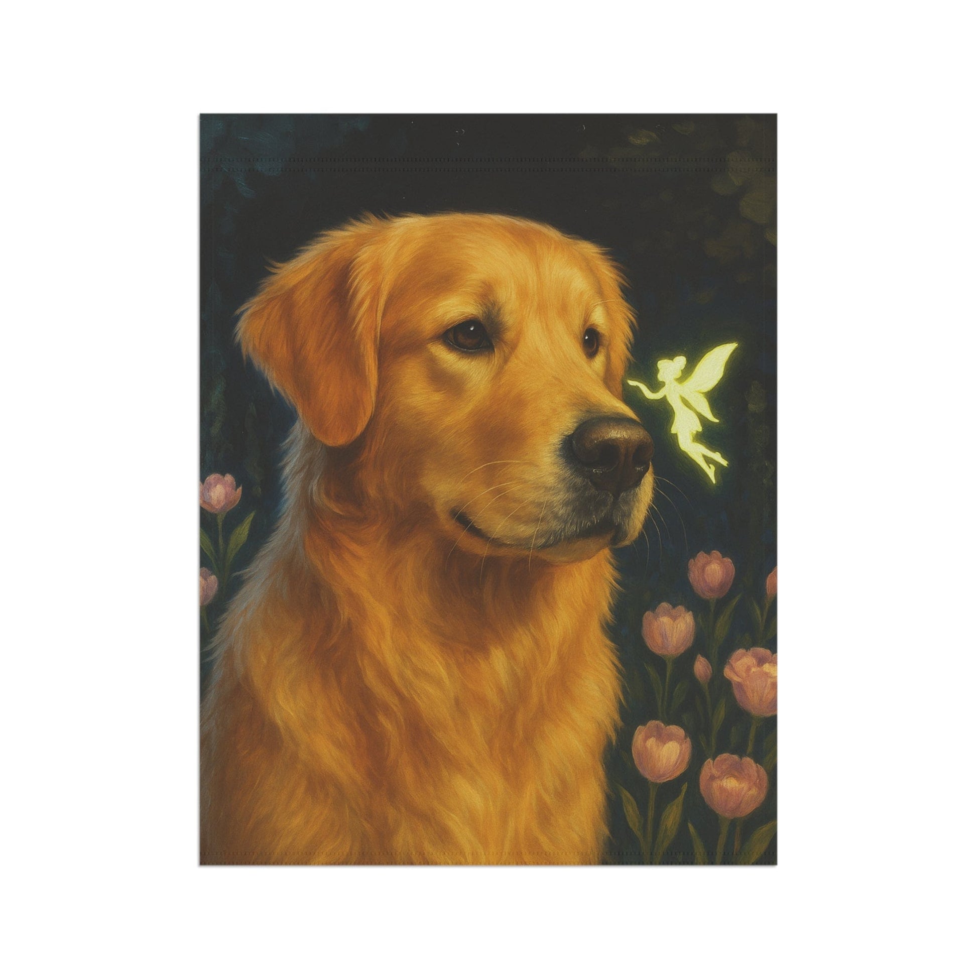 Fairy Garden Golden Retriever Garden Flag