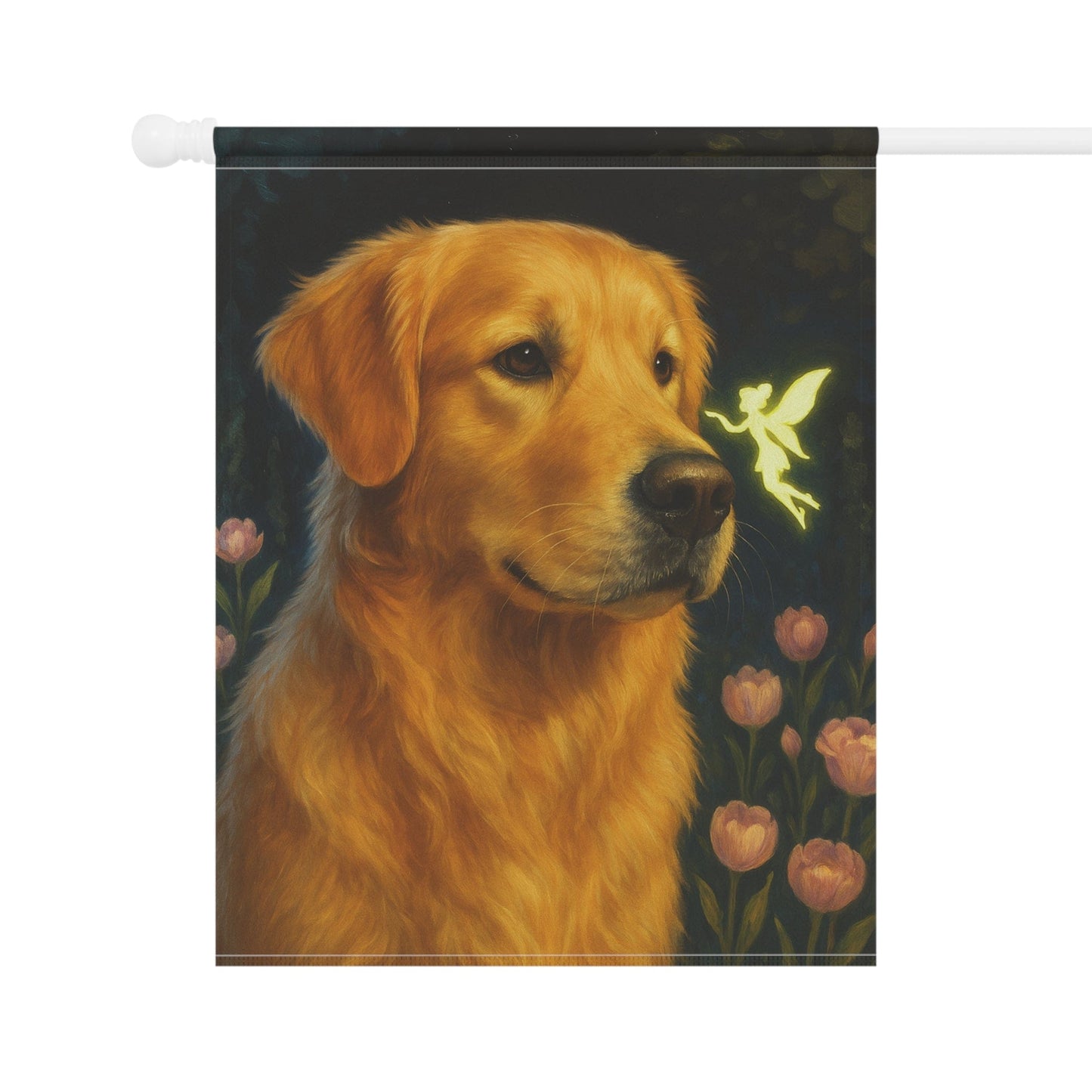 Fairy Garden Golden Retriever Garden Flag
