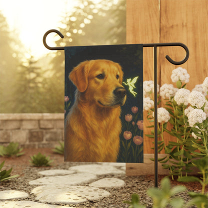 Fairy Garden Golden Retriever Garden Flag