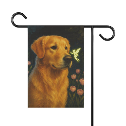 Fairy Garden Golden Retriever Garden Flag