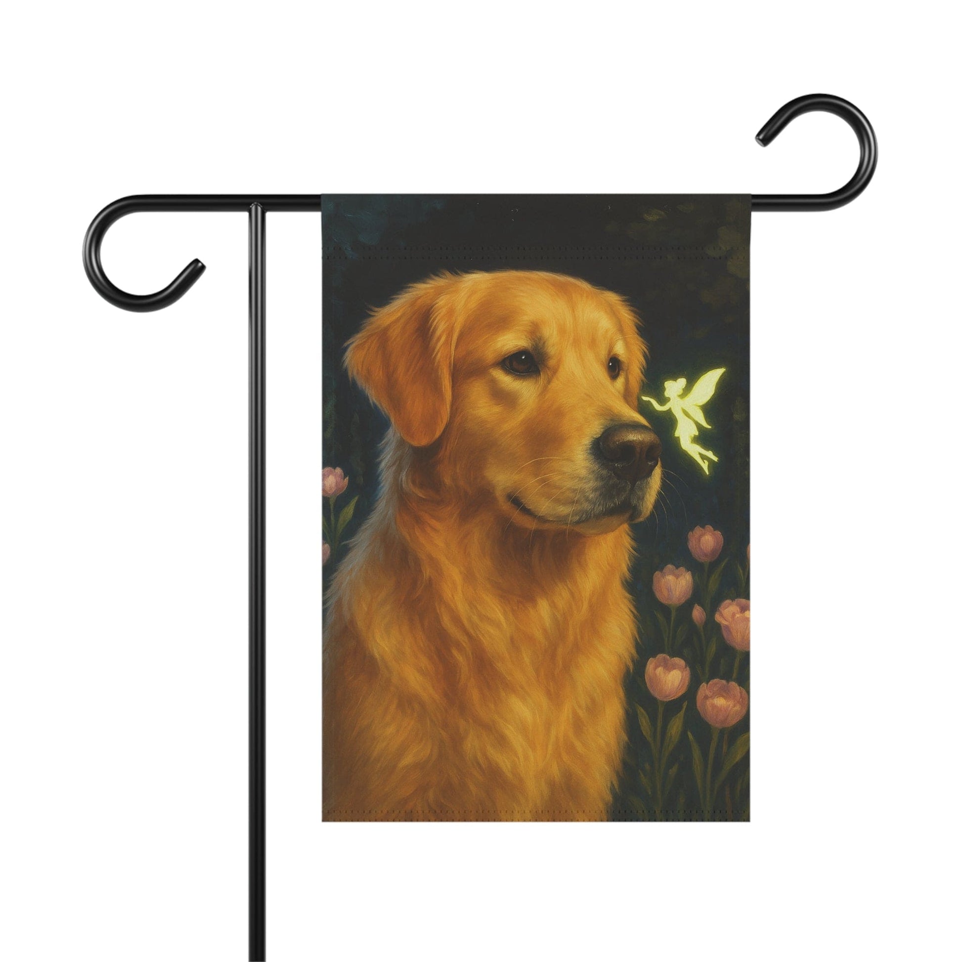 Fairy Garden Golden Retriever Garden Flag