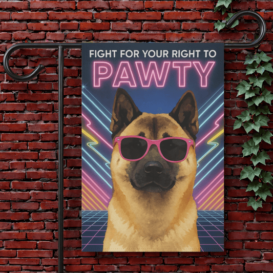 Printify Garden Flag 12'' × 18'' Fawn American Akita 1980s Garden Flag