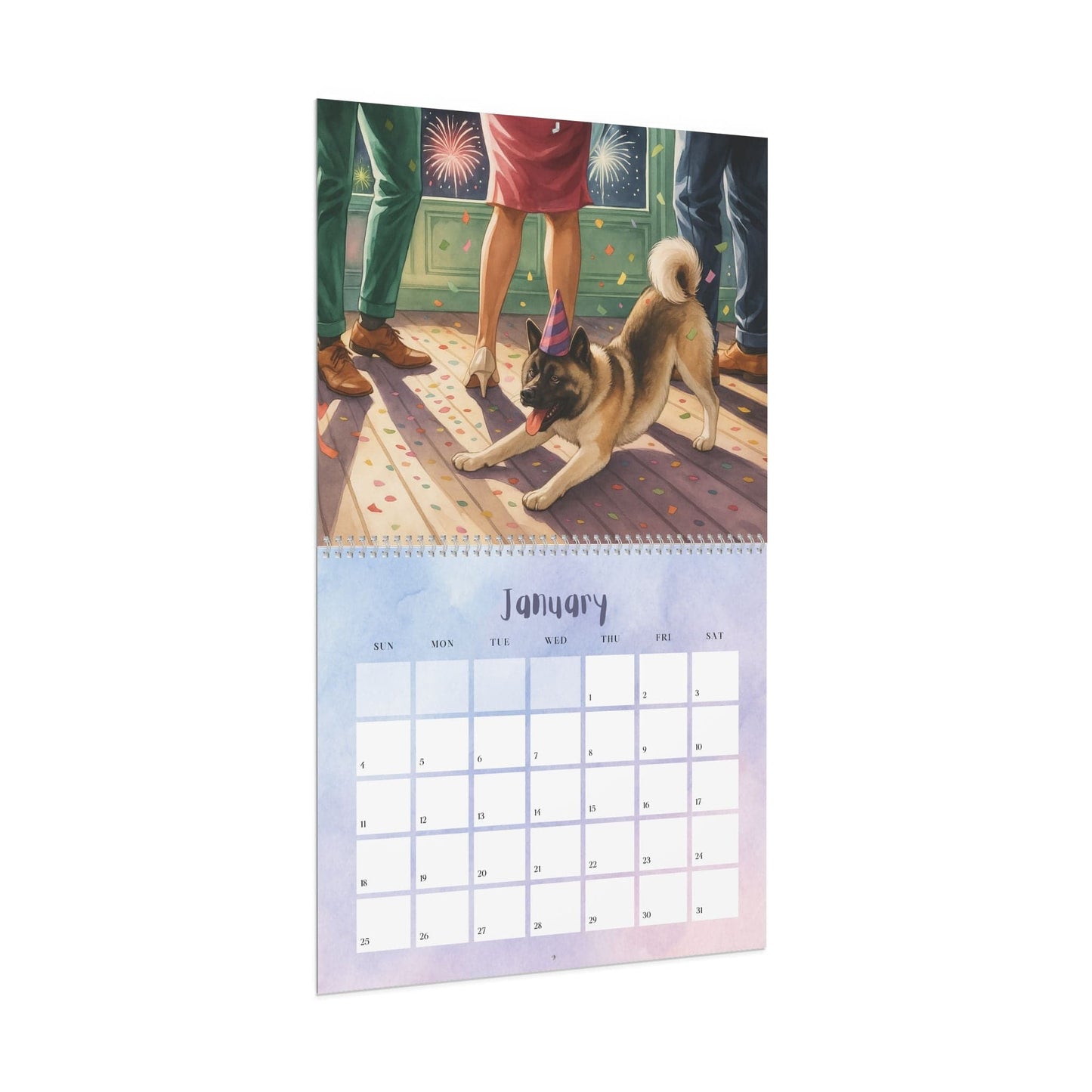 Fawn American Akita 2026 Wall Calendar