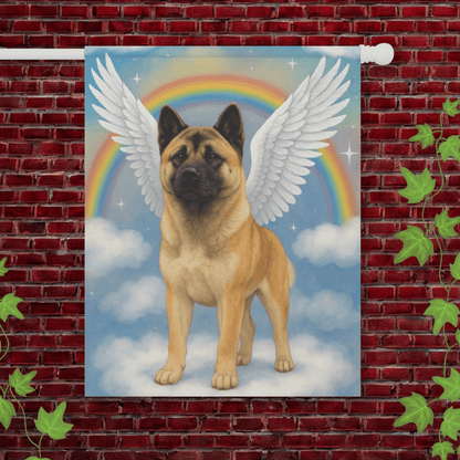Printify Garden Flag 24.5'' × 32'' Fawn American Akita Angel Garden Flag