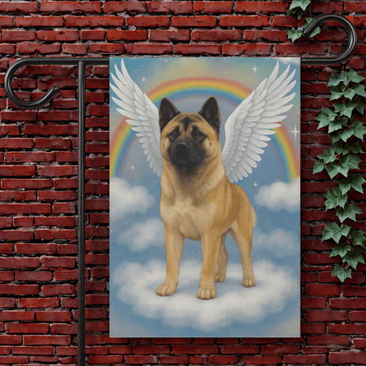 Printify Garden Flag 12'' × 18'' Fawn American Akita Angel Garden Flag