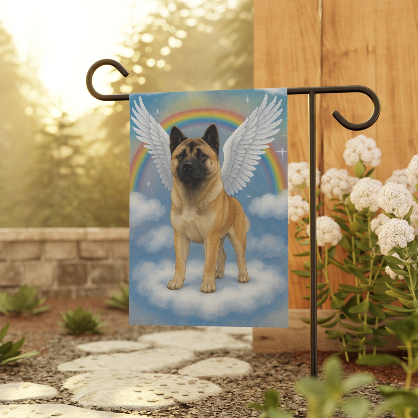 Printify Garden Flag Fawn American Akita Angel Garden Flag
