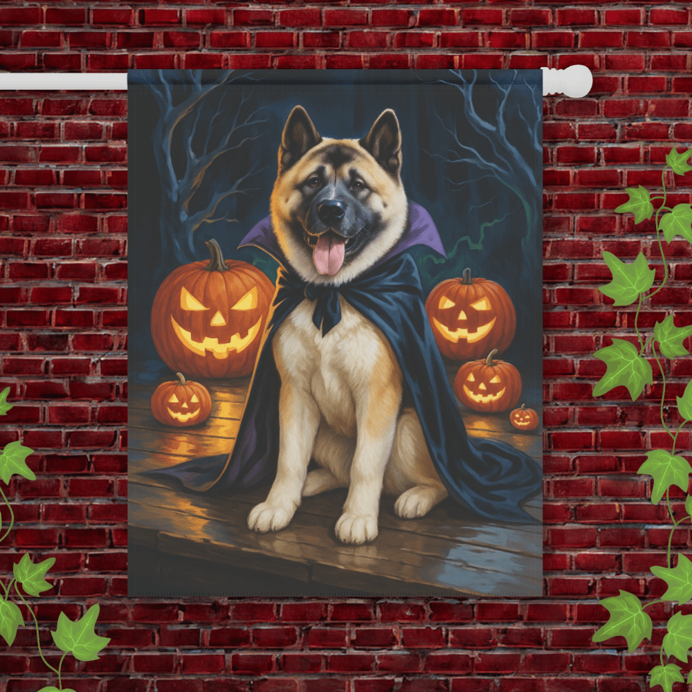 Printify Garden Flag Fawn American Akita Halloween Garden Flag
