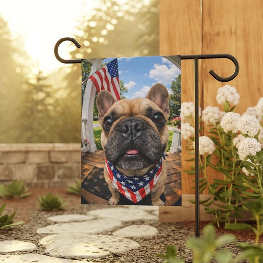 Fawn French Bulldog 4th of July Doorbell Camera Yard Flag