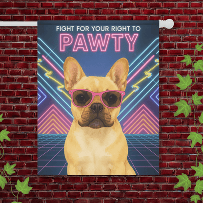 Printify Garden Flag 24.5'' × 32'' Fawn French Bulldog 80s Party Garden Flag