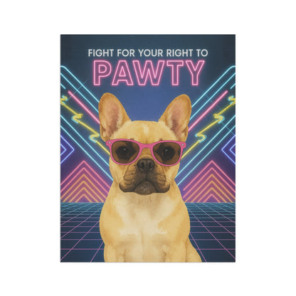 Printify Garden Flag Fawn French Bulldog 80s Party Garden Flag