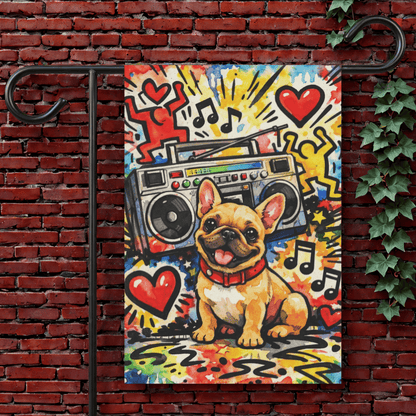 Fawn French Bulldog 90s Music Garden Flag 12'' × 18''