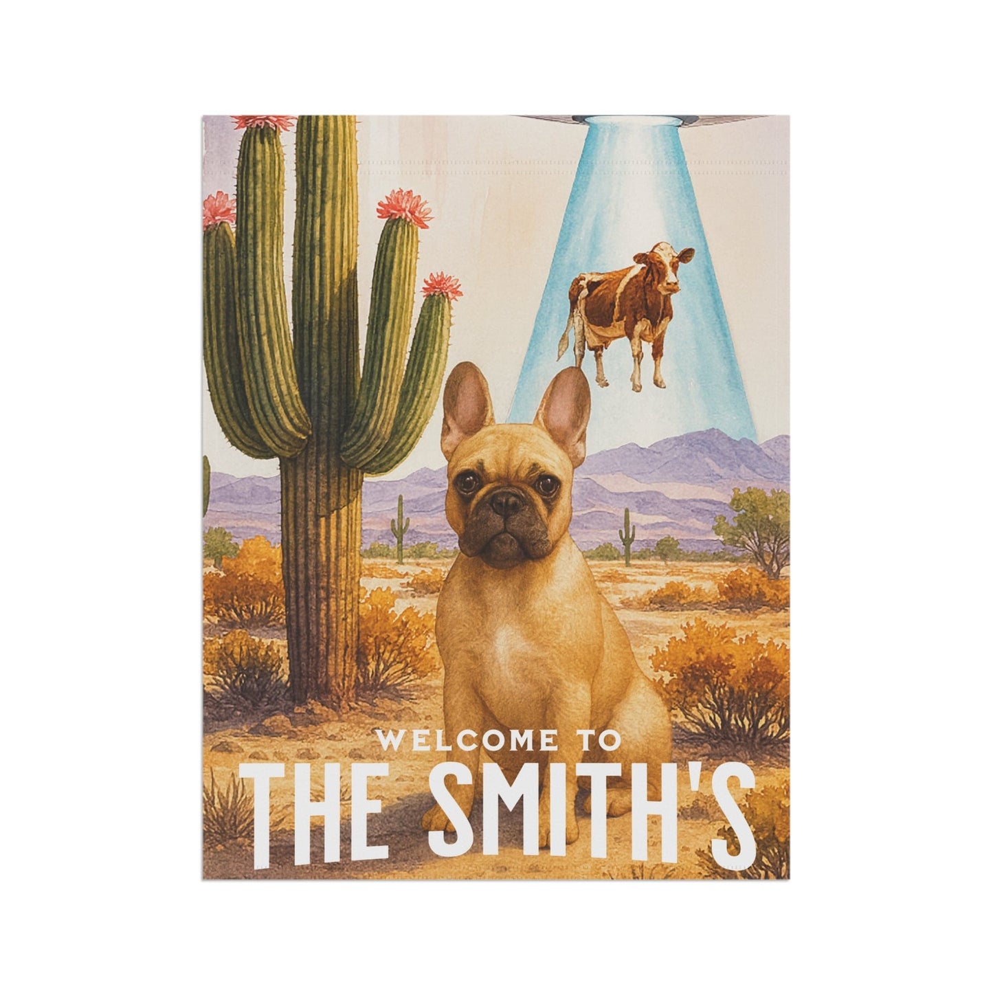 Printify Garden Flag Fawn French Bulldog Aliens Garden Flag