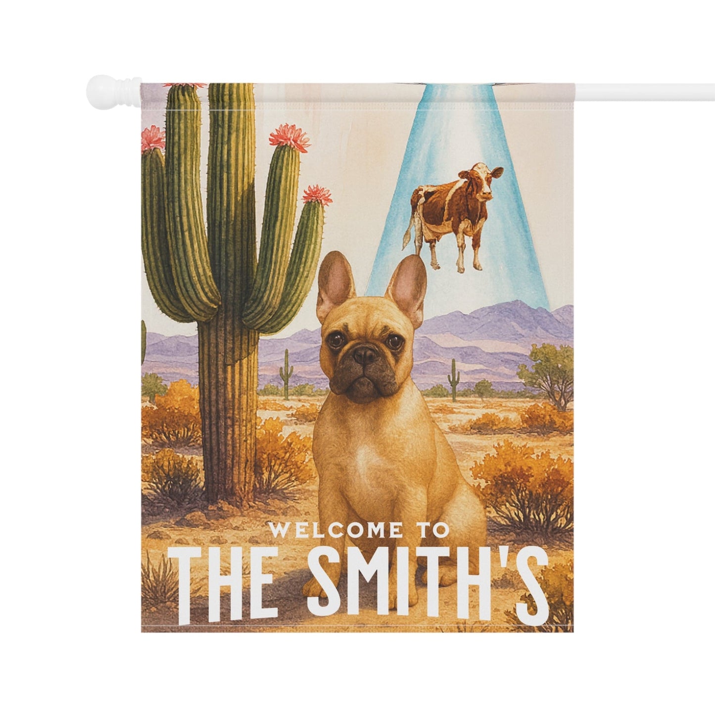 Printify Garden Flag Fawn French Bulldog Aliens Garden Flag