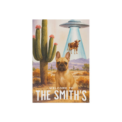 Printify Garden Flag Fawn French Bulldog Aliens Garden Flag