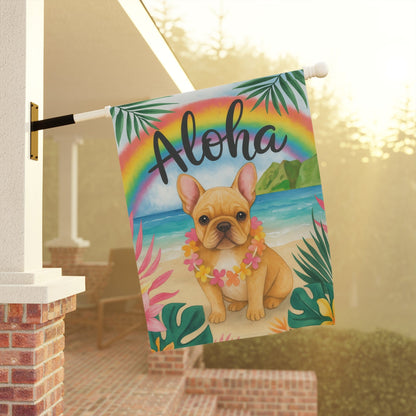 Printify Garden Flag Fawn French Bulldog Aloha Garden Flag