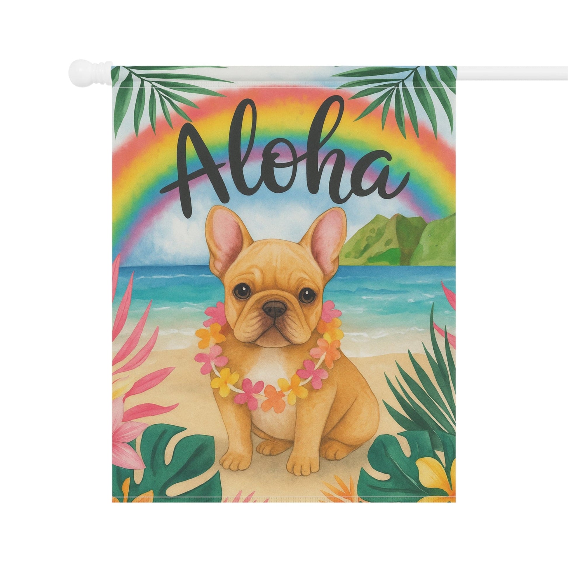 Printify Garden Flag Fawn French Bulldog Aloha Garden Flag
