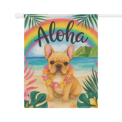 Printify Garden Flag Fawn French Bulldog Aloha Garden Flag