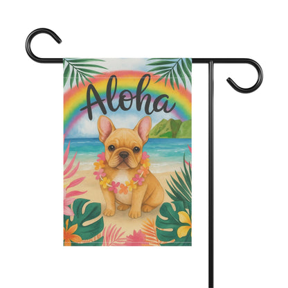 Printify Garden Flag Fawn French Bulldog Aloha Garden Flag