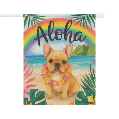 Printify Garden Flag Fawn French Bulldog Aloha Garden Flag