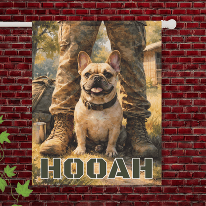 Personalized Frenchie Armed Forces Garden Flag 24.5'' × 32''