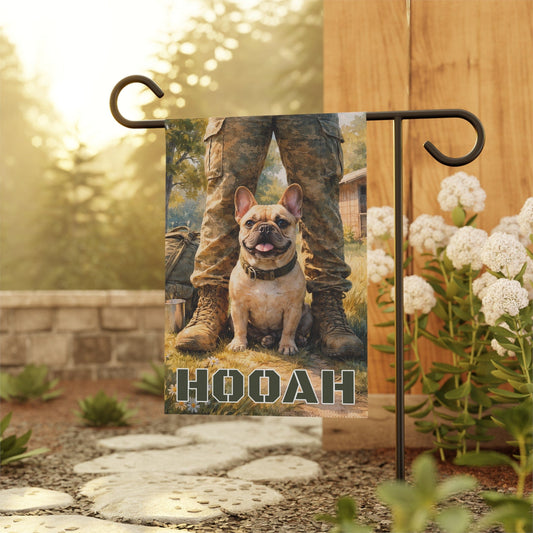 Personalized Frenchie Armed Forces Garden Flag