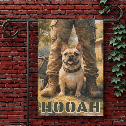 Personalized Frenchie Armed Forces Garden Flag 12'' × 18''