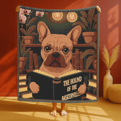 Printify Blanket Fawn French Bulldog Baskervilles Throw Blanket