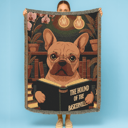 Printify Blanket Fawn French Bulldog Baskervilles Throw Blanket