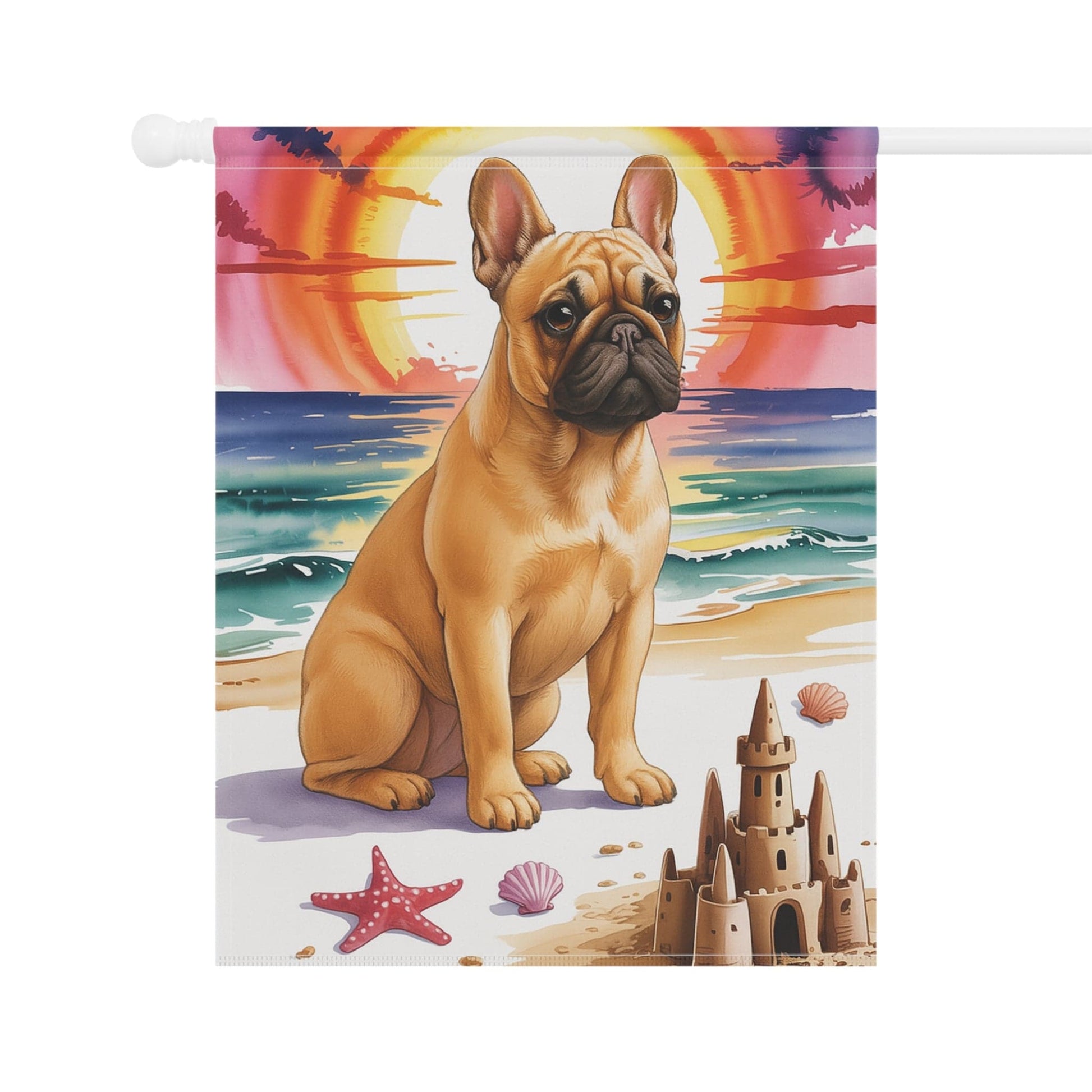 Printify Garden Flag Fawn French Bulldog Beach Garden Flag