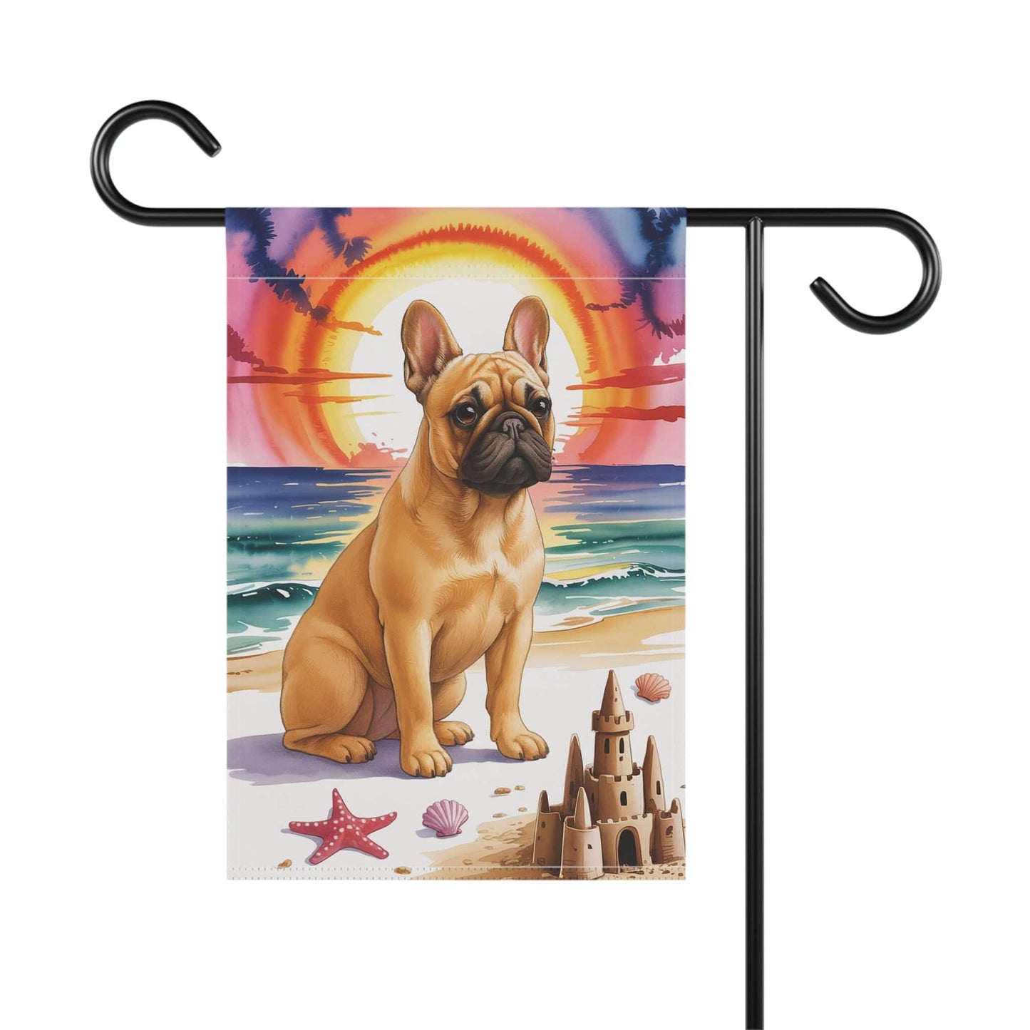 Printify Garden Flag Fawn French Bulldog Beach Garden Flag
