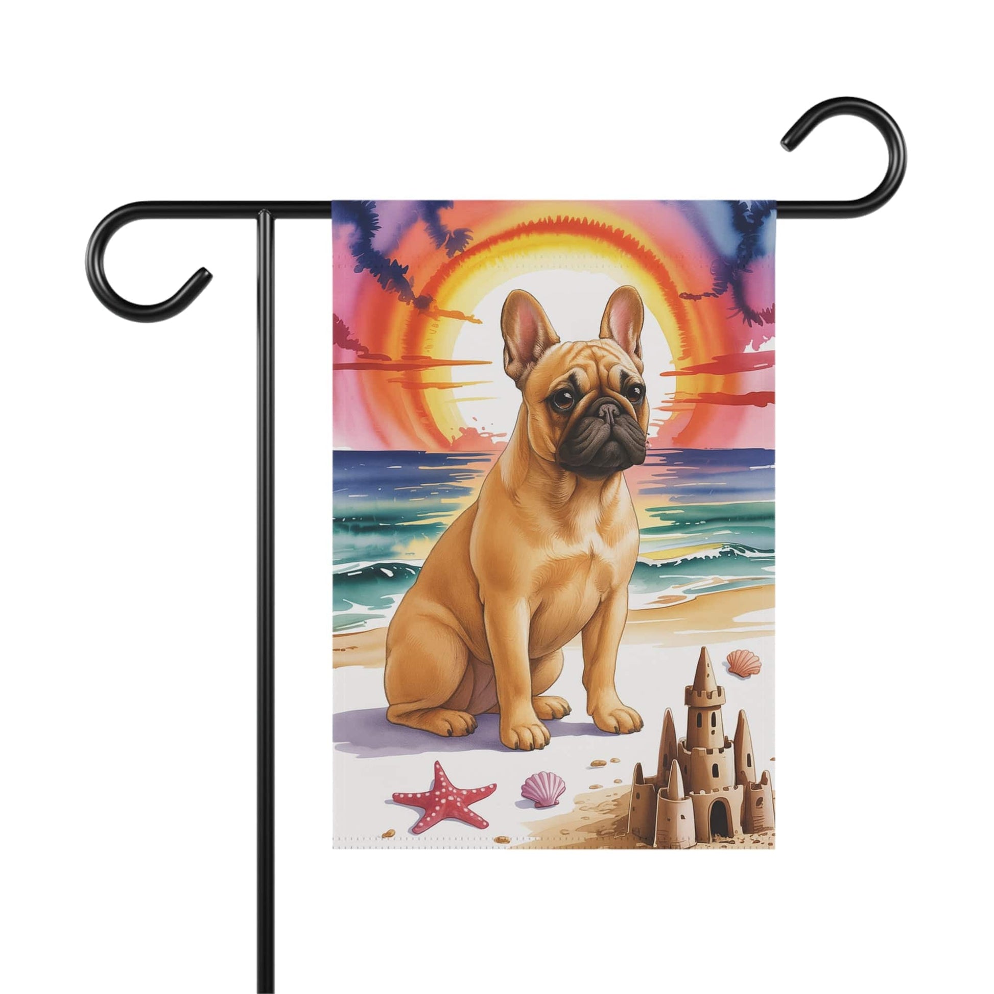 Printify Garden Flag Fawn French Bulldog Beach Garden Flag