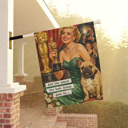 Fawn French Bulldog Best Drama Award Garden Flag