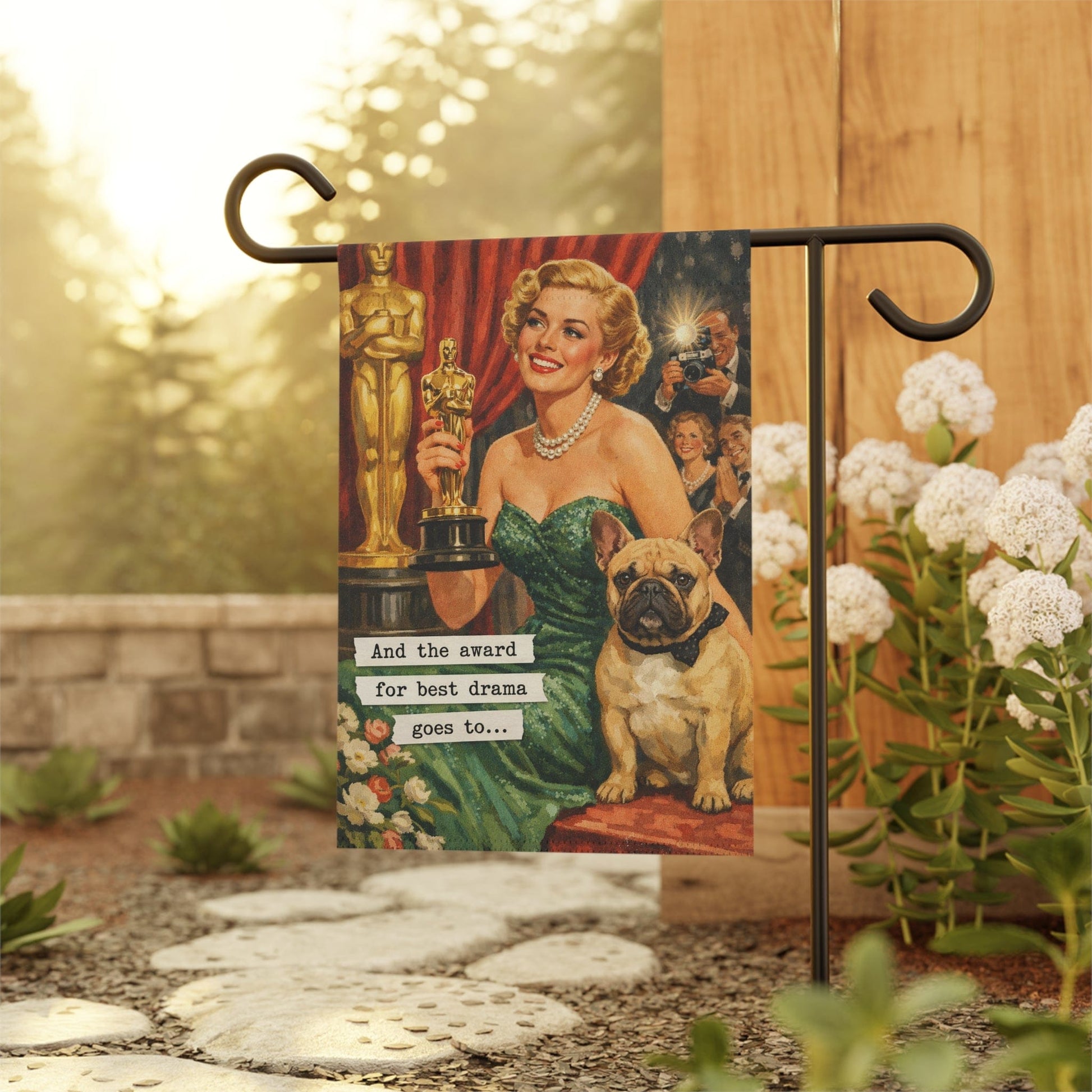 Fawn French Bulldog Best Drama Award Garden Flag