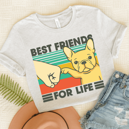 Fawn French Bulldog Bestie TShirt Ash