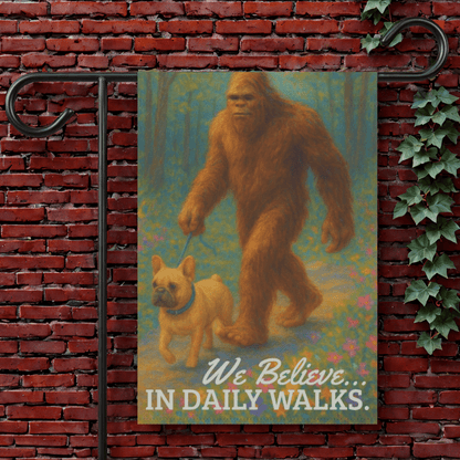 Printify Garden Flag 12'' × 18'' Fawn French Bulldog Bigfoot Garden Flag