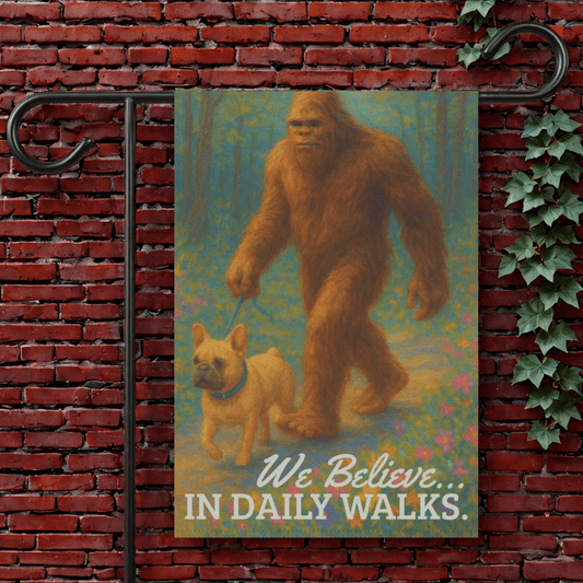 Printify Garden Flag 12'' × 18'' Fawn French Bulldog Bigfoot Garden Flag