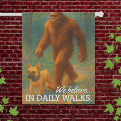 Printify Garden Flag 24.5'' × 32'' Fawn French Bulldog Bigfoot Garden Flag