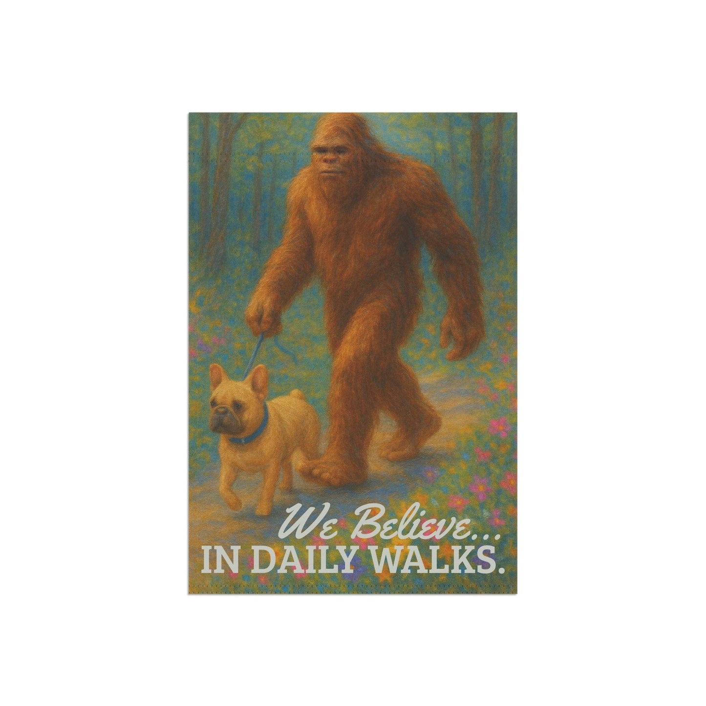 Printify Garden Flag Fawn French Bulldog Bigfoot Garden Flag