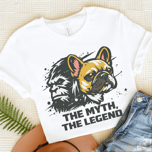 Fawn French Bulldog Bigfoot Myth Legend Unisex Shirt White
