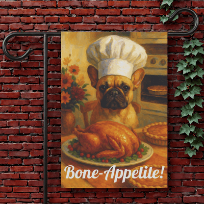 Fawn French Bulldog Bone-Appetite Garden Flag 12'' × 18''