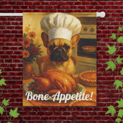 Fawn French Bulldog Bone-Appetite Garden Flag 24.5'' × 32''