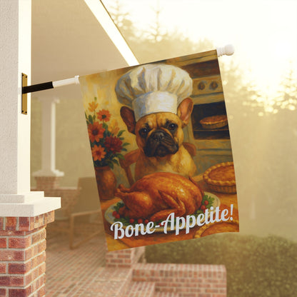 Fawn French Bulldog Bone-Appetite Garden Flag