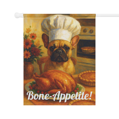 Fawn French Bulldog Bone-Appetite Garden Flag